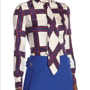 Tory burch top & skirt set size 4 tally in plaid